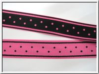 Ripsband Streifen Tupfen Dunkles Pink Schwarz