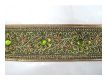 Handbestickte Borte Blumen Olivgrn Peridot Gold